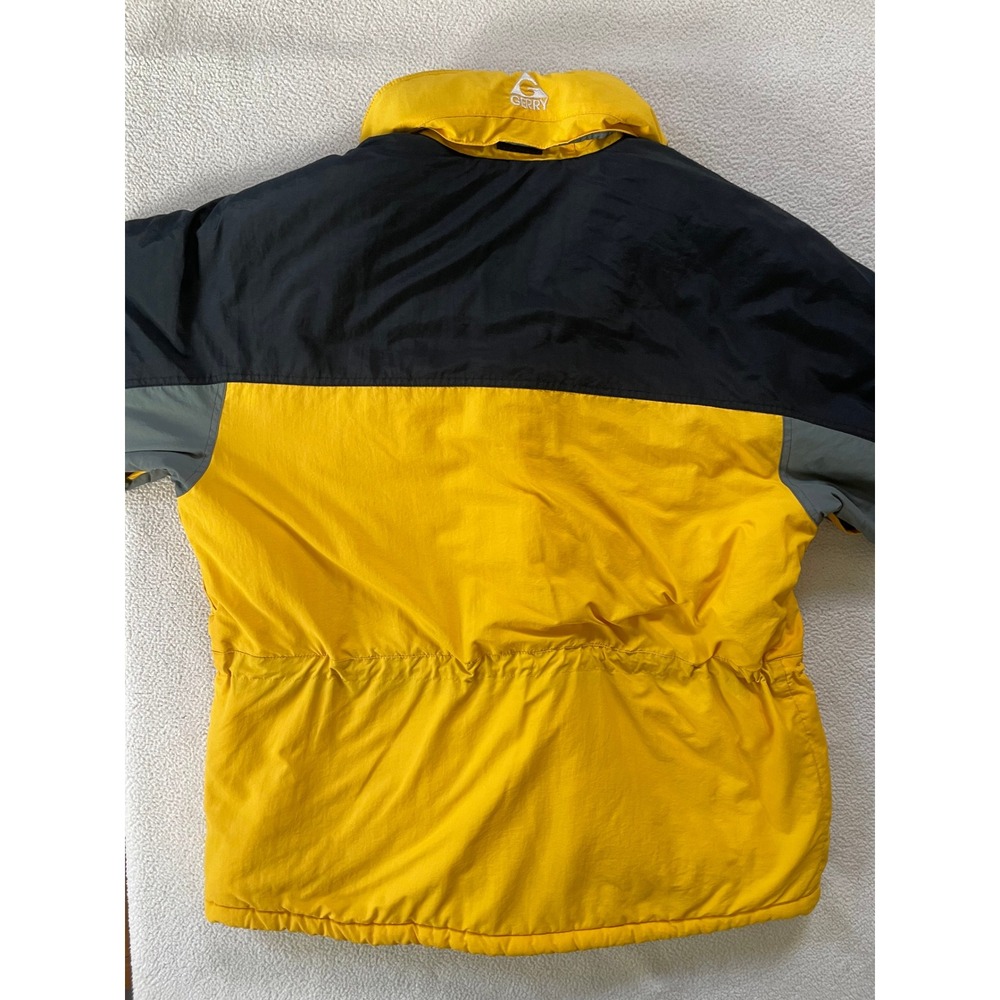 Vintage Gerry Mens Extra Large Winter Jacket Yellow Black Colorblock Puffer Coat - Picture 11 of 16